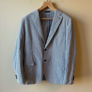 Piombo Light Blue Seersucker Blazer